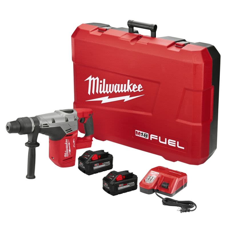 Milwaukee 2717-22HD Cordless Rotary Hammer Kit, 1-9/16 in SDS Max Chuck, 18 V DC, 0 to 3000 rpm No-Load, Li-Ion Battery